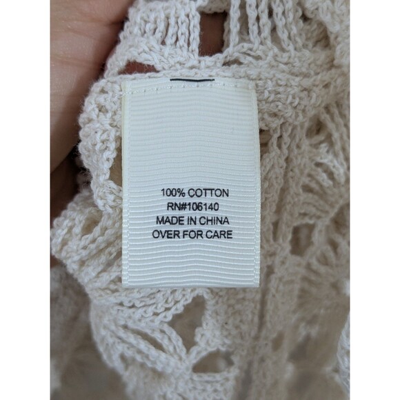 Ultra Pink Women Long Sleeve Top Crochet Open Knit Cardigan Romantic Boho Sz XL - Picture 8 of 10